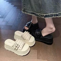 Giày sandal đế xuồng cho nữ, dép tăng chiều cao 2026 1