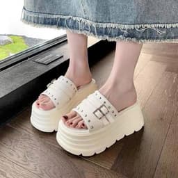 Giày sandal đế xuồng cho nữ, dép tăng chiều cao 2026 3
