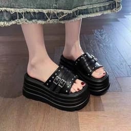 Giày sandal đế xuồng cho nữ, dép tăng chiều cao 2026 5