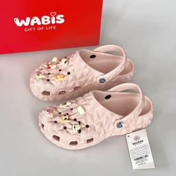 [Tặng Charm + Móc Khoá]Dép Sục Kim Cương WABIS Đế 3cm Không Thấm Nước, Chống Trượt [WUC-V3] 5