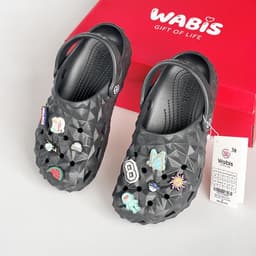 [Tặng Charm + Móc Khoá]Dép Sục Kim Cương WABIS Đế 3cm Không Thấm Nước, Chống Trượt [WUC-V3] 4