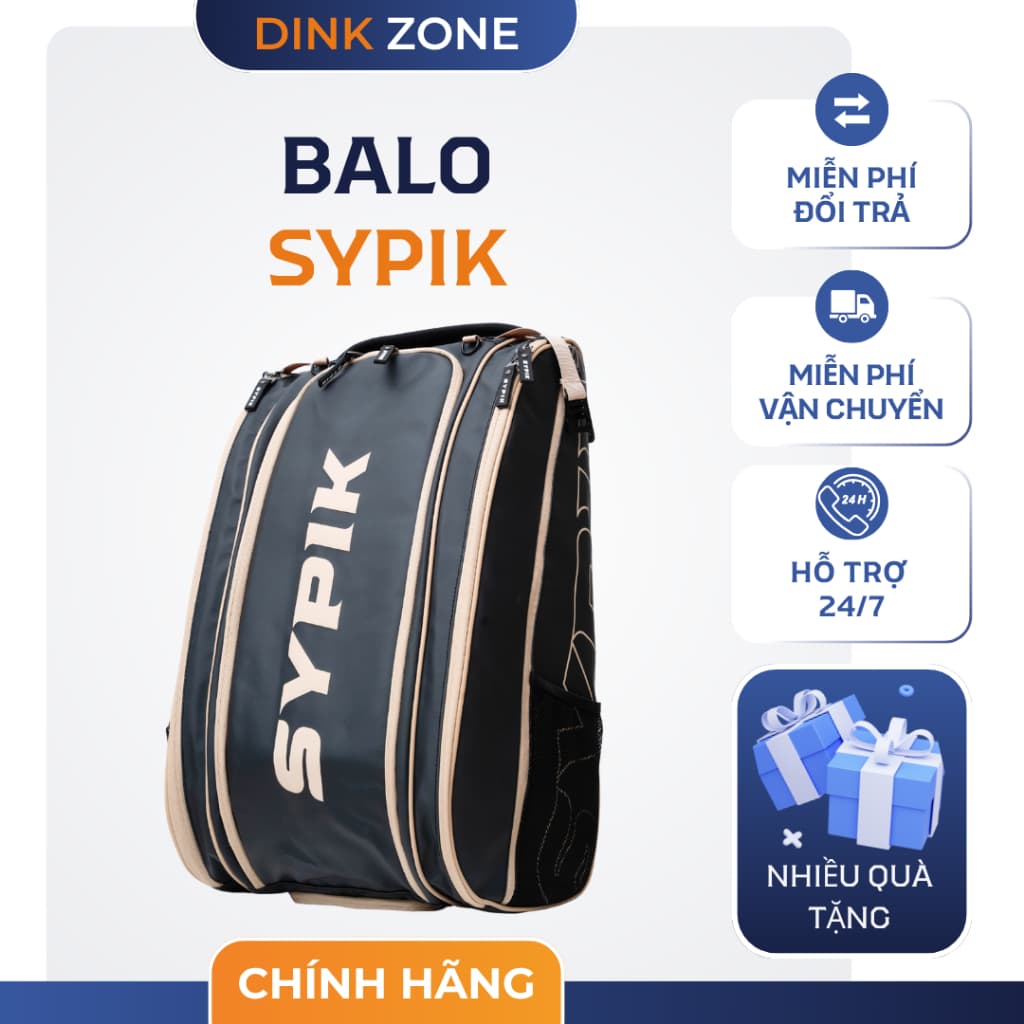 [SYPIK] Balo Pickleball Thể Thao Chính Hãng Chống Thấm, Ngăn Đựng Giày Riêng Tiện Lợi