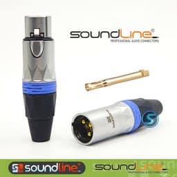 Jack rắc canon, xlr hàn dây, cắm micro, chân đồng. thân mạ chrome Soundline . ( Giá 1Cái ) 1