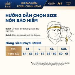 Mũ Bảo Hiểm Fullface Royal M66K 2 Lớp Kính Chống UV, Nam Nữ Đi Xe Máy, Chính Hãng Á Châu, BH 12T 4