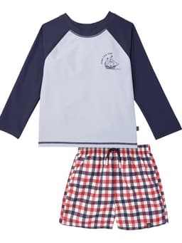 Bộ Đồ Bơi Bé Trai Gerber Baby UPF50+ Áo Chống Nắng Cao Cấp Quần, Bơi Kẻ Caro Mềm Mại. Hàng VNXK 6