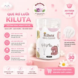 Que Rơ Lưỡi Kiluta / Gạc Rơ Lưỡi Vệ Sinh Răng Miệng Cho Bé Sơ Sinh An Toàn Tiện Lợi Hộp 30 Que 1