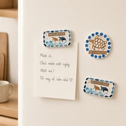 Miếng hít tủ lạnh khảm trai handmade 7COOKS, Magnet trang trí, ghi chú, tạo điểm nhấn cho tủ lạnh 4