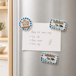 Miếng hít tủ lạnh khảm trai handmade 7COOKS, Magnet trang trí, ghi chú, tạo điểm nhấn cho tủ lạnh 6