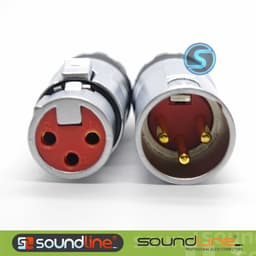 Jack rắc canon, xlr hàn dây MICRO, cắm microphone, đồng SOUNDLINE. Thân mạ Chrome đẹp ( Giá 1 cái ) 6