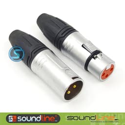 Jack rắc canon, xlr hàn dây MICRO, cắm microphone, đồng SOUNDLINE. Thân mạ Chrome đẹp ( Giá 1 cái ) 2