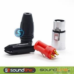 Jack rắc canon, xlr hàn dây MICRO, cắm microphone, đồng SOUNDLINE. Thân mạ Chrome đẹp ( Giá 1 cái ) 5