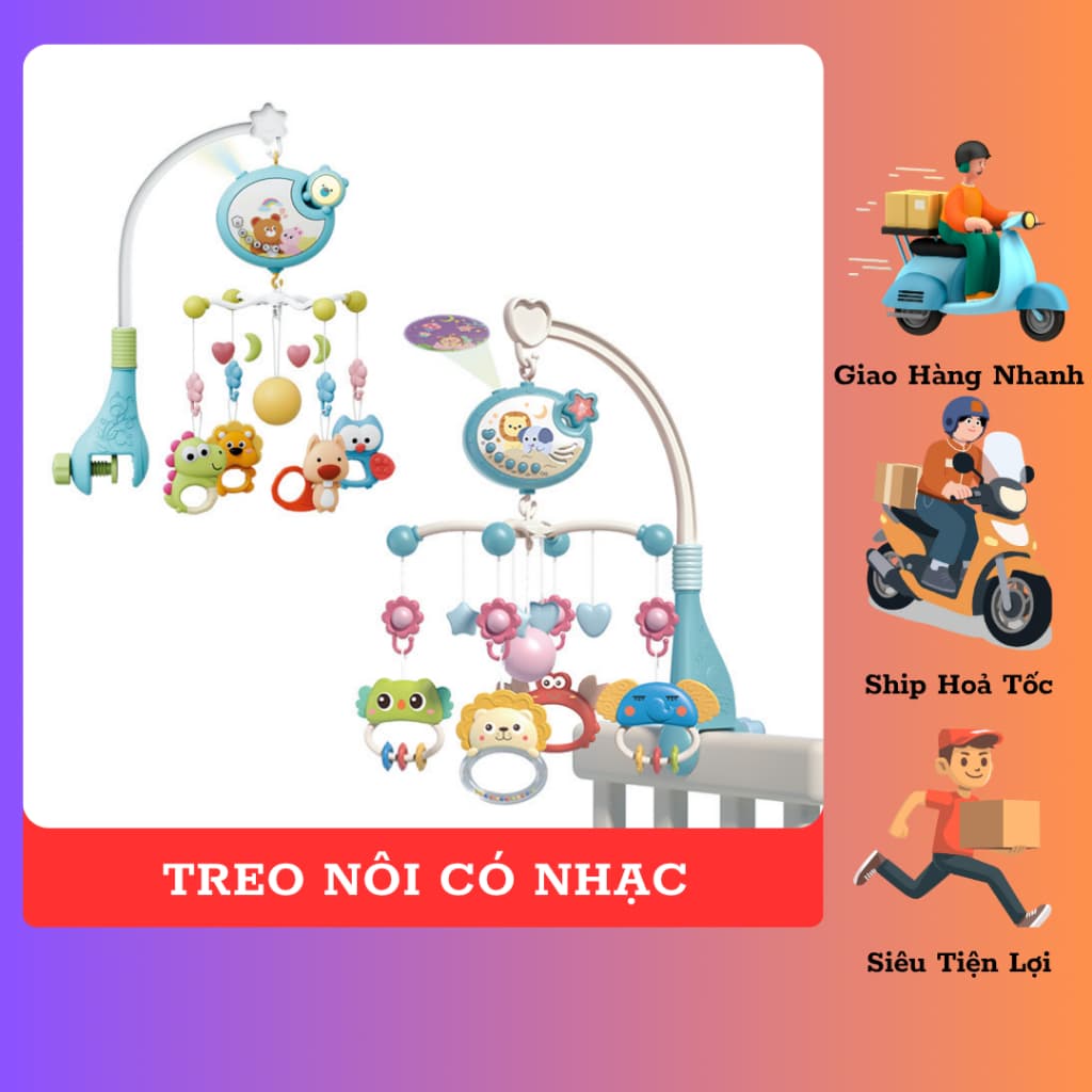[ VUI NHỘN ] KỆ TREO NÔI PHÁT NHẠC CHO BÉ – GIÚP BÉ NGỦ NGON & PHÁT TRIỂN GIÁC QUAN 👶💖