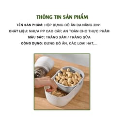 Hộp Đựng Đồ Ăn Vặt 2 Tầng ,Khay Rổ Nhựa Đựng Hoa Quả, Bánh Kẹo Đồ ăn Nhẹ 2 Tầng Sạch Sẽ,Tiện Lợi 6