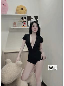 Áo bodysuit rúm ngực cổ V khoét sâu sexy mlem lắm luôn A01 7