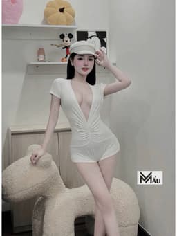Áo bodysuit rúm ngực cổ V khoét sâu sexy mlem lắm luôn A01 9