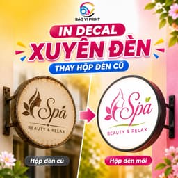 Thay Decal Hộp Đèn Quảng Cáo - In Decal Xuyên Sáng, Dán Lại Biển Cũ, Tiết Kiệm Chi Phí -Bảo Vi Print 1