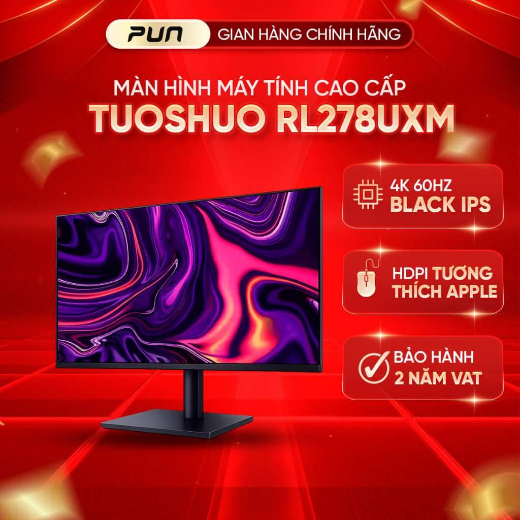 Màn Hình 4K Tuoshuo RL278UXM 27" | Black-IPS | 98% DCI-P3 | Type-C PD65W | Viền Mỏng Cao Cấp