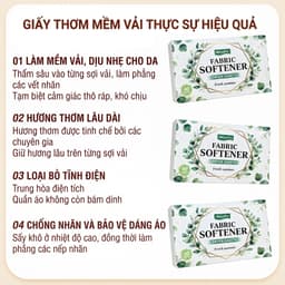 Giấy Xả Vải Dạng Tờ Hộp 40 Tờ FABRIC SOFTENER - Thơm, Mềm Phẳng Quần Áo, Dùng Cho Máy Giặt Và Sấy 8
