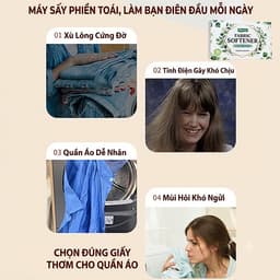 Giấy Xả Vải Dạng Tờ Hộp 40 Tờ FABRIC SOFTENER - Thơm, Mềm Phẳng Quần Áo, Dùng Cho Máy Giặt Và Sấy 2