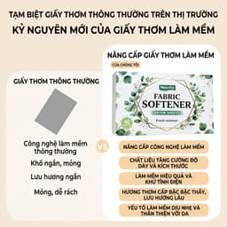 Giấy Xả Vải Dạng Tờ Hộp 40 Tờ FABRIC SOFTENER - Thơm, Mềm Phẳng Quần Áo, Dùng Cho Máy Giặt Và Sấy 9