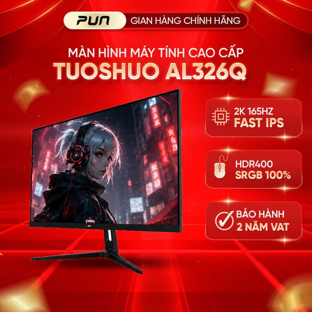 MÀN HÌNH TUOSHUO AL326Q – 32 INCH 2K FAST IPS | 165HZ | HDR400 | G-SYNC/FREESYNC