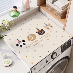 Thảm Phủ Nóc Máy Giặt Họa Tiết Vintage, Chống Bám Bụi Và Trầy Xước hảm Trang Trí Phòng Giặt Đa Năng 7