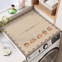 Thảm Phủ Nóc Máy Giặt Họa Tiết Vintage, Chống Bám Bụi Và Trầy Xước hảm Trang Trí Phòng Giặt Đa Năng 4