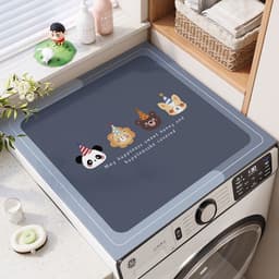 Thảm Phủ Nóc Máy Giặt Họa Tiết Vintage, Chống Bám Bụi Và Trầy Xước hảm Trang Trí Phòng Giặt Đa Năng 8
