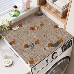 Thảm Phủ Nóc Máy Giặt Họa Tiết Vintage, Chống Bám Bụi Và Trầy Xước hảm Trang Trí Phòng Giặt Đa Năng 5