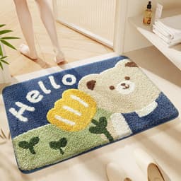 Thảm Trải Máy Giặt Lông Mềm Cao Cấp Chống Trượt, Thấm Hút Nước, Chống Bụi, Trang Trí Máy Giặt & Máy Sấy Dễ Thương 6