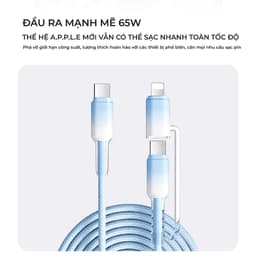 Dây Sạc Nhanh BC32 PLUS 2in1 65W Chính Hãng BONNE TECH, Cáp Sạc Chất Liệu Nylon Bọc Nhựa Trong Suốt Chống Rối Và Gẫy Gập 6