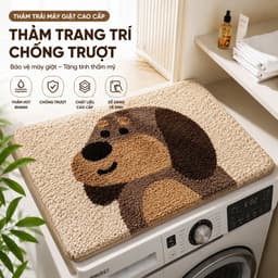 Thảm Trải Máy Giặt Lông Mềm Cao Cấp Chống Trượt, Thấm Hút Nước, Chống Bụi, Trang Trí Máy Giặt & Máy Sấy Dễ Thương 1