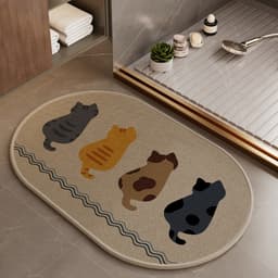 Thảm Chống Trượt Đa Năng Hình Thú Dễ Thương, Thảm Lau Chân Trang Trí Phòng Tắm Nhà Bếp Phòng Ngủ 5
