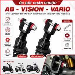 Ốc Bắt Chân Phuộc  Inox 304 Kèm Tán & Long Đền Đỏ Takegaw Gắn Xe Ga Ab, Vario Click, Vision, Lead, Sh Mode, PCX, SH 1