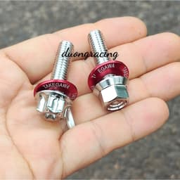 Ốc Bắt Chân Phuộc  Inox 304 Kèm Tán & Long Đền Đỏ Takegaw Gắn Xe Ga Ab, Vario Click, Vision, Lead, Sh Mode, PCX, SH 5