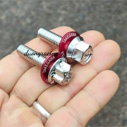 Ốc Bắt Chân Phuộc  Inox 304 Kèm Tán & Long Đền Đỏ Takegaw Gắn Xe Ga Ab, Vario Click, Vision, Lead, Sh Mode, PCX, SH 7