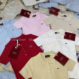 𝑨𝒏𝒏 𝑺𝒕𝒖𝒅𝒊𝒐  𝐖𝐆𝐖𝐄/ Áo Len Mongtoghi Cổ Polo Thêu Cá Sấu 10323, Áo Len Tăm Nữ Cổ Bẻ Tay Ngắn Ôm Dáng Hàn Quốc 9