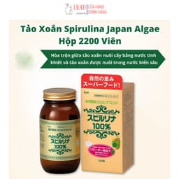 Tảo Xoắn Spirulina Nhật Bản Hộp 2200 Viên - tem đỏ 1