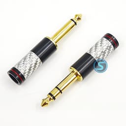 Jack rắc 6ly hàn dây SL ( 6.35mm ) mạ vỏ Cacbon 1