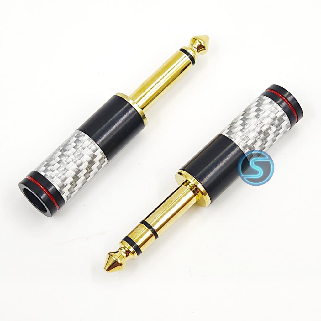 Jack rắc 6ly hàn dây SL ( 6.35mm ) mạ vỏ Cacbon