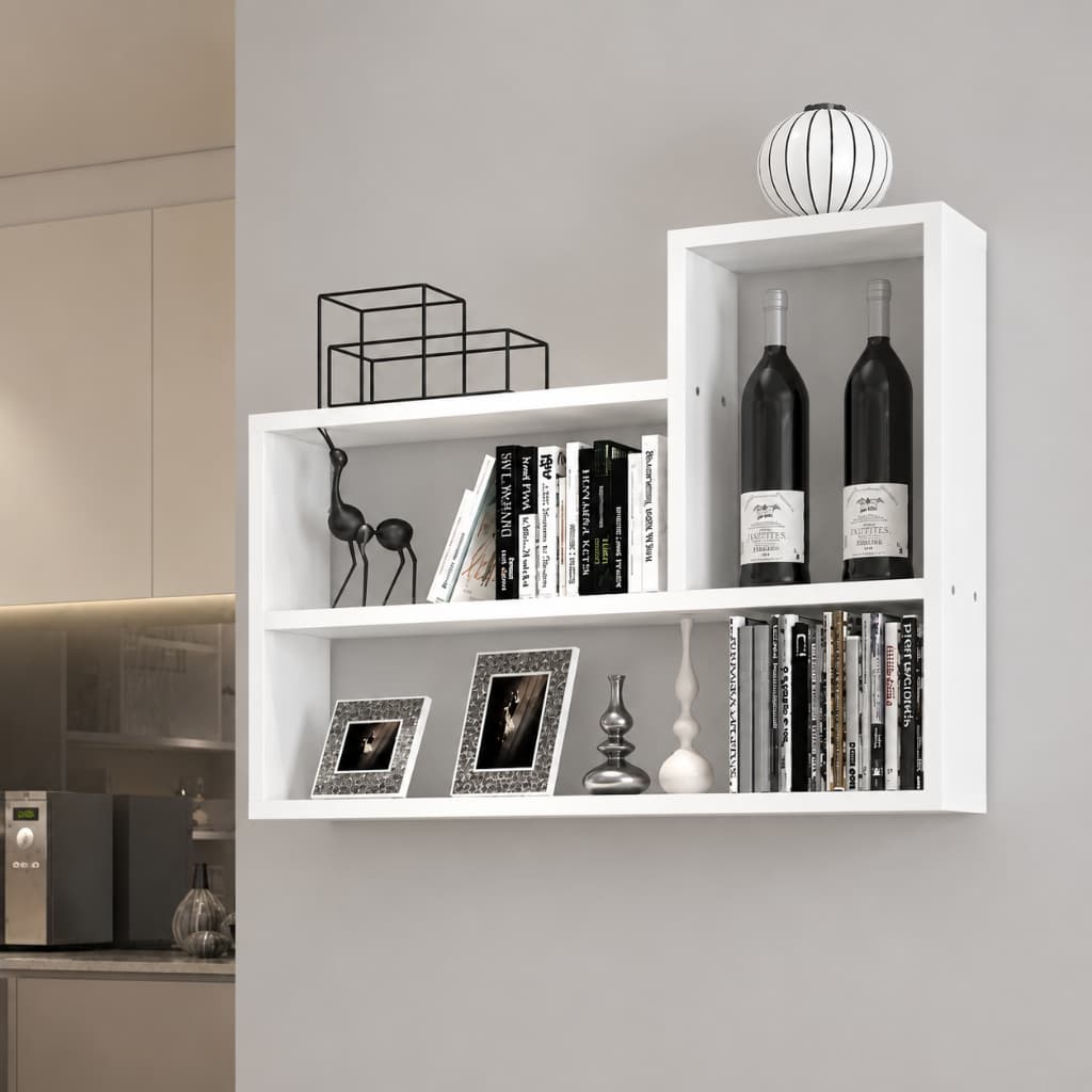 Kệ giá sách treo tường chữ L nhiều màu tuỳ chọn gỗ mdf 17ly LUX11