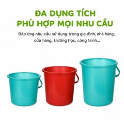 Xô Nhựa Không Nắp Chứa Nước Việt Nhật Nhựa PP Cao Cấp Bền Đẹp Chịu Lực Tốt Đa Dung Tích Tiện Lợi GD372 5