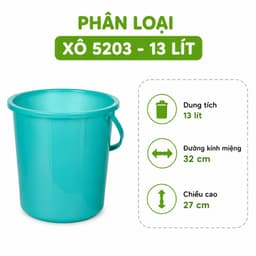 Xô Nhựa Không Nắp Chứa Nước Việt Nhật Nhựa PP Cao Cấp Bền Đẹp Chịu Lực Tốt Đa Dung Tích Tiện Lợi GD372 7