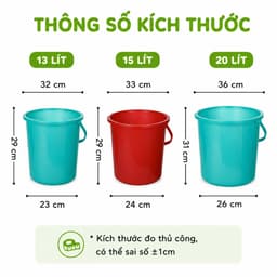 Xô Nhựa Không Nắp Chứa Nước Việt Nhật Nhựa PP Cao Cấp Bền Đẹp Chịu Lực Tốt Đa Dung Tích Tiện Lợi GD372 2