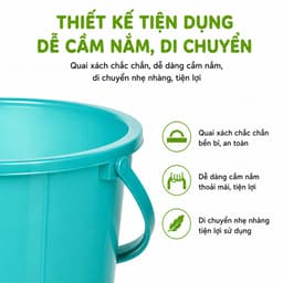 Xô Nhựa Không Nắp Chứa Nước Việt Nhật Nhựa PP Cao Cấp Bền Đẹp Chịu Lực Tốt Đa Dung Tích Tiện Lợi GD372 6