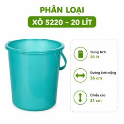 Xô Nhựa Không Nắp Chứa Nước Việt Nhật Nhựa PP Cao Cấp Bền Đẹp Chịu Lực Tốt Đa Dung Tích Tiện Lợi GD372 9