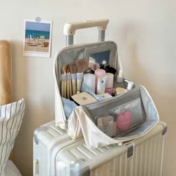 Túi Đựng Mỹ Phẩm Cầm Tay Đa Năng, Có Thể Treo Trên Vali, Chất Liệu Cotton Cao Cấp, Đựng Đồ Trang Điểm 6