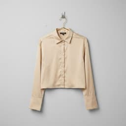 [ Hiền VNXK2] Áo Sơ Mi Nữ Lụa Satin, Dáng Ngắn Croptop ,Tay Dài Cổ Đức Cài Cúc Phong Cách Hàn Quốc hàng vnxk 2