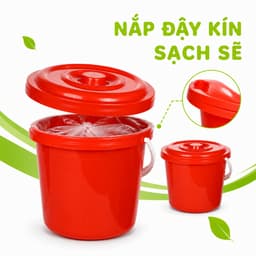 Xô Nhựa Đựng Đa Năng Có Nắp Nhựa PP Cao Cấp Quai Xách Chắc Chắn Chứa Nước Bảo Quản Đồ Tiện Lợi GD373 2
