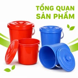 Xô Nhựa Đựng Đa Năng Có Nắp Nhựa PP Cao Cấp Quai Xách Chắc Chắn Chứa Nước Bảo Quản Đồ Tiện Lợi GD373 4